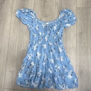 Blue and white floral dress